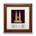 8" x 8" Solid Frame with Gold Plated Pewter - Petronas Twin Towers