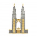 8" x 8" Solid Frame with Gold Plated Pewter - Petronas Twin Towers