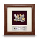 8" x 8" Solid Frame with Gold Plated Pewter - Malaysian Fruits