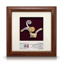 8" x 8" Solid Frame with Gold Plated Pewter - Hornbill