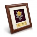 8" x 8" Solid Frame with Gold Plated Pewter - Rose Flower