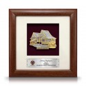 8" x 8" Solid Frame with Gold Plated Pewter - Rumah Melayu (Malay House)