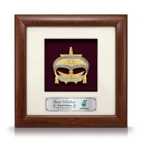 8" x 8" Solid Frame with Gold Plated Pewter - Wau Seri Negeri