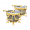 8" x 8" Solid Frame with Gold Plated Pewter - Rebana Ubi