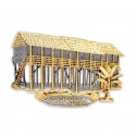 8" x 8" Solid Frame with Gold Plated Pewter - Longhouse Sarawak