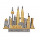 8" x 8" Solid Frame with Gold Plated Pewter - Kuala Lumpur Landmark