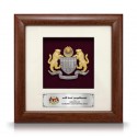 8" x 8" Solid Frame with Gold Plated Pewter - Coat of Arms of Malaysia (Jata Negara Logo Malaysia)
