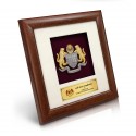 8" x 8" Solid Frame with Gold Plated Pewter - Coat of Arms of Malaysia (Jata Negara Logo Malaysia)