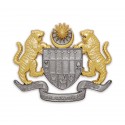 8" x 8" Solid Frame with Gold Plated Pewter - Coat of Arms of Malaysia (Jata Negara Logo Malaysia)
