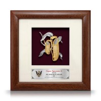 8" x 8" Solid Frame with Gold Plated Pewter - Pitcher Plant (Periuk Kera)
