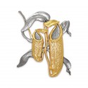 8" x 8" Solid Frame with Gold Plated Pewter - Pitcher Plant (Periuk Kera)