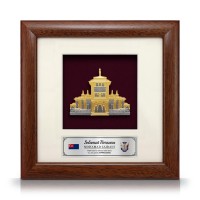8" x 8" Solid Frame with Gold Plated Pewter - Sultan Ismail Building