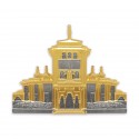 8" x 8" Solid Frame with Gold Plated Pewter - Sultan Ismail Building
