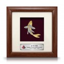 8" x 8" Solid Frame with Gold Plated Pewter - Lucky Koi Fish