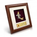 8" x 8" Solid Frame with Gold Plated Pewter - Lucky Koi Fish