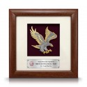8" x 8" Solid Frame with Gold Plated Pewter - Flying Eagle