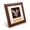 8" x 8" Solid Frame with Gold Plated Pewter - Flying Eagle