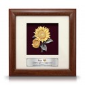 8" x 8" Solid Frame with Gold Plated Pewter - Sunflowers