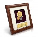 8" x 8" Solid Frame with Gold Plated Pewter - Sunflowers