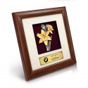 8" x 8" Solid Frame with Gold Plated Pewter - Narcissus Flower