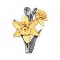 8" x 8" Solid Frame with Gold Plated Pewter - Narcissus Flower