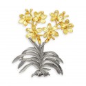 8" x 8" Solid Frame with Gold Plated Pewter - Orchid 6 Flowers (Anggerik)