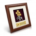 8" x 8" Solid Frame with Gold Plated Pewter - Orchid 5 Flowers (Anggerik)