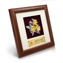 8" x 8" Solid Frame with Gold Plated Pewter - Phalaenopsis Orchid