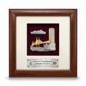 8" x 8" Solid Frame with Gold Plated Pewter - Penang Landmark
