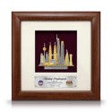 8" x 8" Solid Frame with Gold Plated Pewter - Kuala Lumpur Landmark