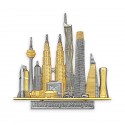 8" x 8" Solid Frame with Gold Plated Pewter - Kuala Lumpur Landmark