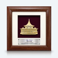 7" x 7" Frame With Gold Plated Pewter - Dewan Undangan Sarawak