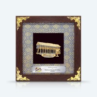 8" x 8" Songket Frame (Royale Blue) with Gold Plated Pewter