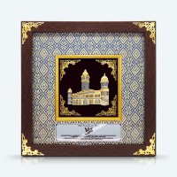 10" x 10" Songket Frame (Royale Blue) with Gold Plated Pewter
