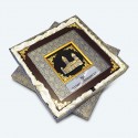 10" x 10" Songket Frame (Royale Blue) with Gold Plated Pewter