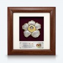 7" x 7" Frame with Gold Plated Pewter - Rafflesia