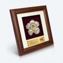 7" x 7" Frame with Gold Plated Pewter - Rafflesia