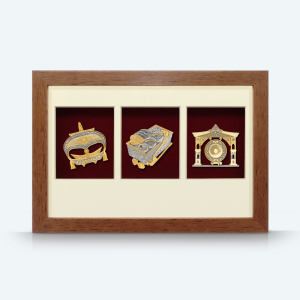 3 in 1 Solid Frame with Gold Plated Pewter