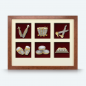 6 in 1 Solid Frame with Gold Plated Pewter