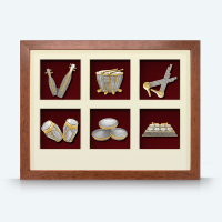 6 in 1 Solid Frame with Gold Plated Pewter
