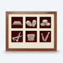 6 in 1 Solid Frame with Gold Plated Pewter