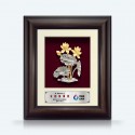 8.5" x 10" Solid Frame with Gold Plated Pewter : Lotus Flower (Bunga Teratai)