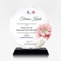 7.4” Crystal Octagon - Flower Background