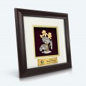 10" x 10" Solid Frame with Gold Plated Pewter : Lotus Flower (Bunga Teratai)