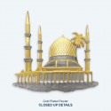 10" x 10" Solid Frame with Gold Plated Pewter : Masjid (Mosque)