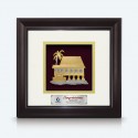 10" x 10" Solid Frame with Gold Plated Pewter : Rumah Melayu (Malay House)