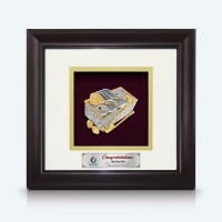 10" x 10" Solid Frame with Gold Plated Pewter : Tepak Sireh