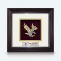 10" x 10" Solid Frame with Gold Plated Pewter : Flying Eagle