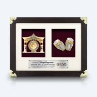 2 in 1 Exclusive Frame (Gold Border) with Gold Plated Pewter