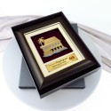 8.5" x 10" Gold Border Solid Frame with Gold Plated Pewter : Rumah Melayu (Malay House)